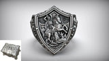 S925K Silver St. George Defeat the Dragon Ring - BGCOPPER