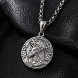 Jesus Thorn Crown Coin Necklace, 316L Titanium Steel Men Pendant