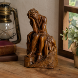 Boxwood "Crown of Thorns" Jesus Meditation Sculpture - Hand-carved Spiritual Art | A Concrete Reminder o - side view