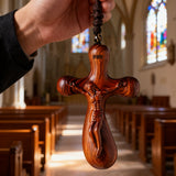 Bgcopper Rosewood Crucifix of Jesus' Passion (Necklace & Car Charm Options)