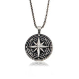 Handmade S925K Silver Compass Pendant Necklace - BGCOPPER