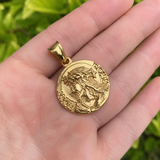 Jesus Thorn Crown Coin Necklace, 316L Titanium Steel Men Pendant