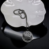 Amulet seal Solomon hexagram 12 signs of the zodiac pendant stainless steel necklace - BGCOPPER