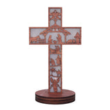 Wooden Christmas Cross with LED Lights - Reusable Home Decor - BGCOPPER