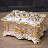 European vintage rose pattern zinc alloy jewelry box desktop ornament - BGCOPPER