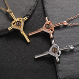 S925K Silver Cross Necklace: Faith and Romance Converge in Light and Shadow
