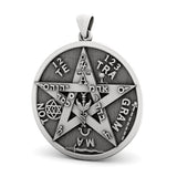 Solomon's Pentacle Reversible Engraved Seal of the Seven Angels Necklace S925K Silver Pendant - BGCOPPER