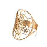 Metatron's Cube Ring Archangel Protection Women Ring Stainless Steel Jewelry - BGCOPPER