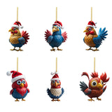 Creative Cute Animal Chicken Christmas Hanging Christmas Birds Car Hanging Home Christmas Tree Decorations - BGCOPPER