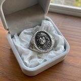 Jesus Crown of Thorns Signet Ring – Christian Faith Cross Ring
