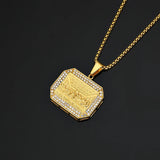 The Last Supper Pendant Necklace in Steel and Titanium with Diamonds - BGCOPPER