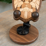 Black Walnut “Archangel Michael” Adjustable Phone Stand—A Faith-Inspired Wooden Desktop Stand