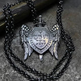 St Michael's Archangel Shield Necklace,The Patron Saint of Paratrooper Police Military Paramedic Fireman - BGCOPPER