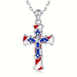 🇺🇸 American Flag Cross Necklace – Faith & Patriotism United