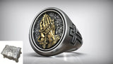 925K Sterling Silver Praying Hands Ring - Christian Symbol of Faith and Devotion - BGCOPPER