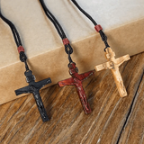 Jesus Wooden Crucifix Necklace: His Coming is a Tender Promise of Eternal Protection ✝️