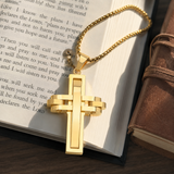 3D Interlocking Stainless Steel Cross Necklace