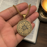 Vintage Titanium Seven Archangel's Seal Pendant - Amulet against evil eyes, curses, spells