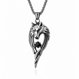 Stainless Steel Wolf Head Pendant Necklace