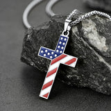 American Flag Cross Necklace - BGCOPPER