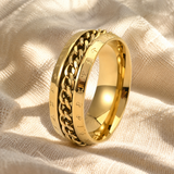 Men’s Faith Spinner Chain Ring – 8mm Titanium Steel Rotating Christian Band
