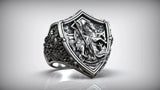 S925K Silver St. George Defeat the Dragon Ring - BGCOPPER