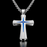 Starburst Cross Necklace – Silver Christian Pendant