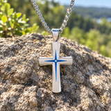 Starburst Cross Necklace – Silver Christian Pendant