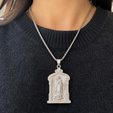 Our Lady of Guadalupe Temple‑Style Rhinestone Inlaid Stainless Steel Necklace