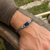 Vintage Sapphire Braided Copper Bracelet - product view