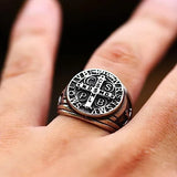 Saint Benedict Medal Stainless Steel Ring - BGCOPPER