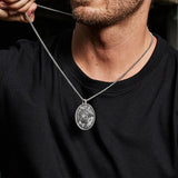 Jesus Crown of Thorns Jesus Inlaid Sacred Heart Cross S925k Sterling Silver Necklace - BGCOPPER