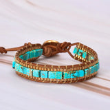 Natural Turquoise Hand-Woven Bracelet|Chakra Balancing/Energy Healing Guardian Jewelry - BGCOPPER