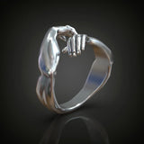 S925K Silver Embrace Gesture Ring - BGCOPPER