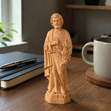 Joseph Beechwood Round Carved Tabletop Ornament