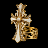 Christian Cross Ring Collection – A Beautiful Symbol of Faith, Hope & God's Love | Gold Crystal & Pearl Cross Keepsake Gift