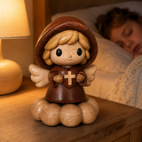 Silent Guardian Wooden Angel-A Small Prayer Companion for Her Bedside, Desk, or Prayer Corner for Christian home prayer space