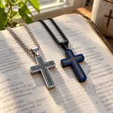 Modern Cross Pendant Necklace – Titanium Steel Christian Necklace for Men