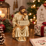 Saint Joseph & Child Jesus Resin Figurine – Strong Hands, Faithful Heart Christian Home Decor