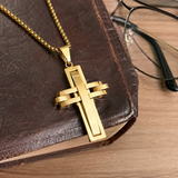 3D Interlocking Stainless Steel Cross Necklace