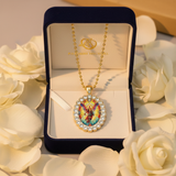 Gift box with rose petals