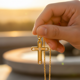 Gold Cross - Golden Hour Bokeh