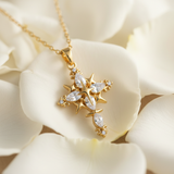 Gold Cross - Rose Petals