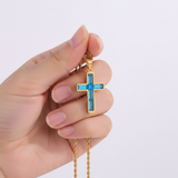 Hand Hold Gold Chain White BG