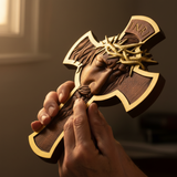 Hands Holding Thorn Crown Cross 2