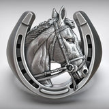 Lucky Horseshoe Horse Head Ring - BGCOPPER