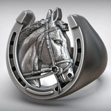 Lucky Horseshoe Horse Head Ring - BGCOPPER