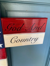 Large Wood USA Flag Cross, Christian wood cross, Patriotic wood flag cross, American flag cross, personalization available - BGCOPPER