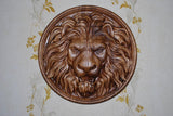 Carved Lion Head Wood Carving Wall Art - BGCOPPER