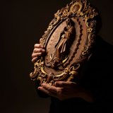 Religious gift with rich details of the wooden statue of Our Lady of Guadalupe